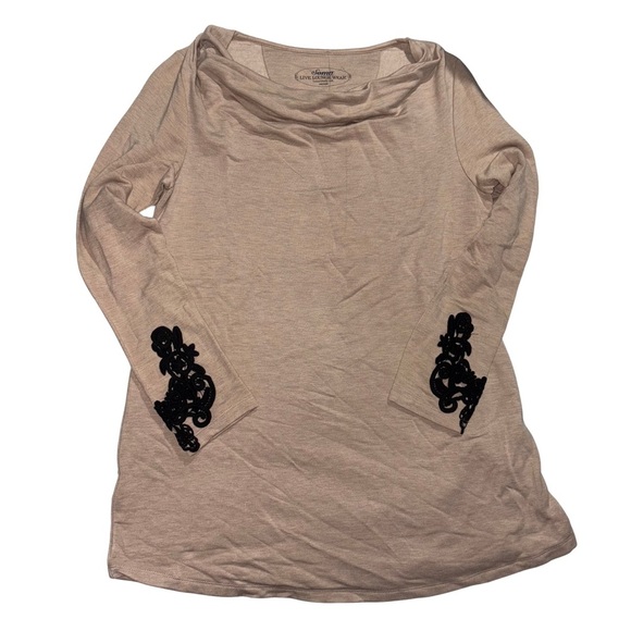 Soma Tan Embellished Tunic Top with Brown Accents - Picture 1 of 6